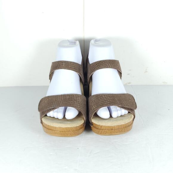 Dansko Women's Sonnet US8-8,5 EU39 Brown Metalic Shimmer Leather Wedge Sandals - Picture 3 of 16